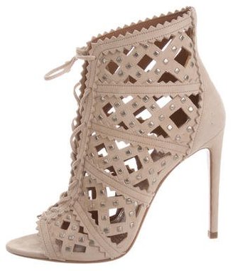 Alaia Studded Laser Cut Booties w/ Tags