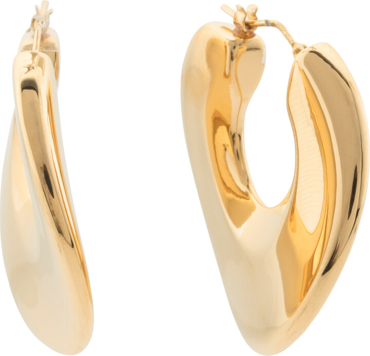 Gold Twisted Hoop Earrings & Thick Silver Hoop Earrings for Women Big Chunky Gold Statement Earrings MILLA Twist Earrings 