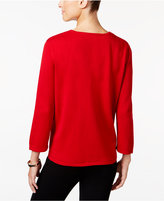 Thumbnail for your product : Alfred Dunner Petite Wrap It Up Flocked Sweater