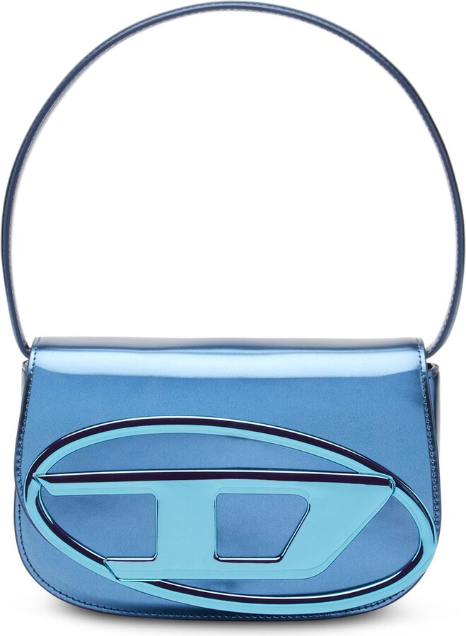 Diesel 1DR-Iconic shoulder bag in mirrored leather