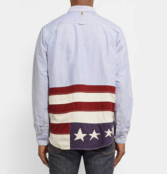 Visvim Lungta Button-Down Collar Flag-AppliquÃ©d Cotton-Oxford Shirt