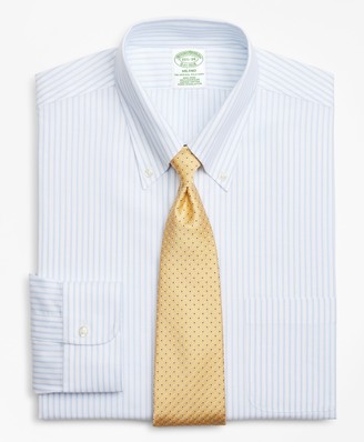 Brooks Brothers BrooksCool Milano Slim-Fit Dress Shirt, Non-Iron Stripe