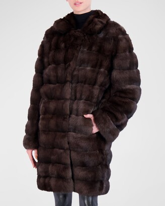 Gorski Horizontal Sable Fur Stroller Coat