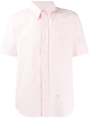 Thom Browne Striped Short-Sleeved Seersucker Shirt