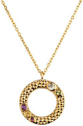 Wanderlust Emily Mortimer Jewellery Gold Multicolour Gemstone Necklace