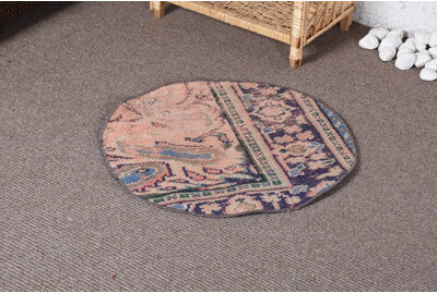 Isabelline 2x2 ft Small Rug Boho Rug Moroccan Rug Vintage Rug Beige Bedroom Rug Antique Rug Turkish Rugs