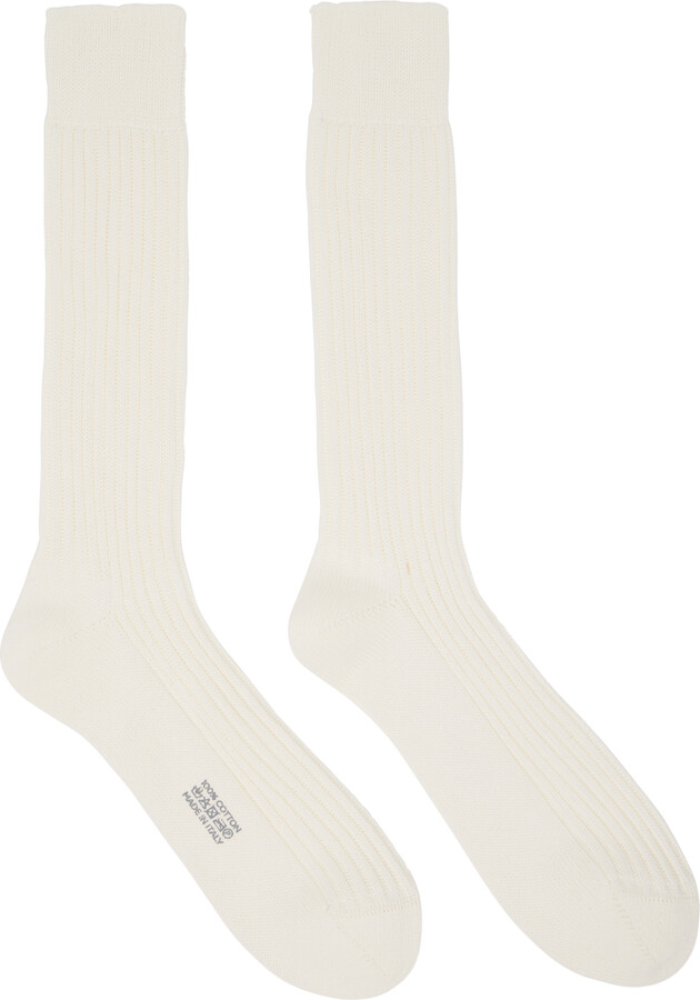 SSENSE Men Clothing Underwear Socks Off-White Rib Socks 
