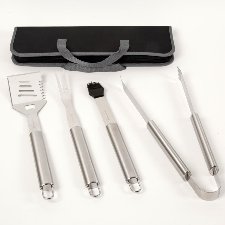 Gibson Home Grill Basics Stainless Steel Tool Set with Bag, (5 Pieces)