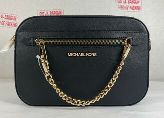 Michael Kors Black Leather Gold Accent Chain Hand Strap Square Purse Handbag  HOT #MichaelKors #HandT…