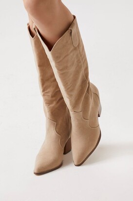 Cream Knee High Boots | ShopStyle