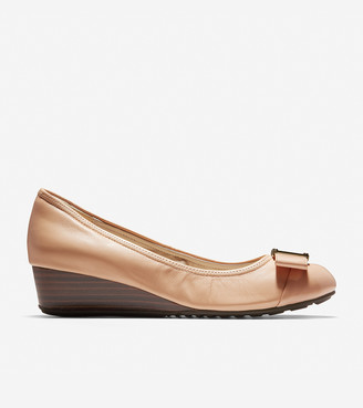 cole haan adair leather bow wedge
