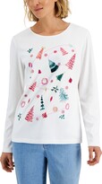 Thumbnail for your product : Karen Scott Women's Long-Sleeve Holiday Top, Created for Macy's