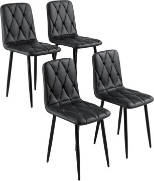 George Oliver Dining Chairs Set of 4, Modern Kitchen Dining Room Chairs, Dining Chair Upholstered Cushion Seat and Sturdy Metal Legs