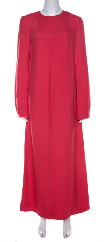 hot pink long sleeve maxi dress