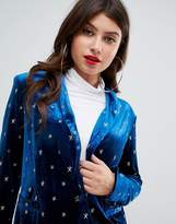 Thumbnail for your product : UNIQUE21 velvet fitted blazer with stars embroidery two-piece
