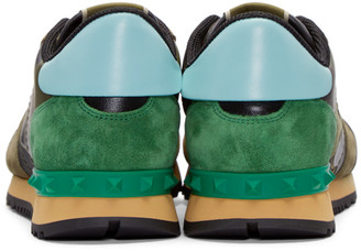 Valentino Green Canvas Camo Sneakers