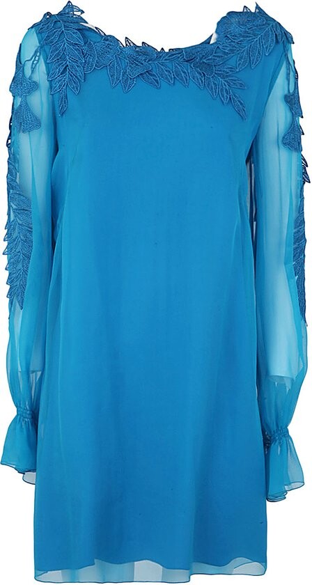 Alberta Ferretti Long-Sleeved Mini Dress