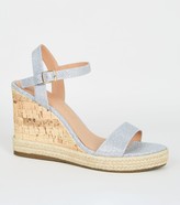 Thumbnail for your product : New Look Glitter 2 Part Cork Espadrille Wedges