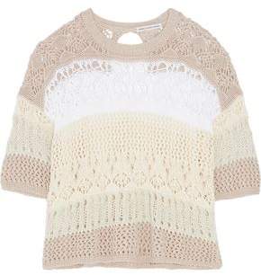 Autumn Cashmere Cotton Lace-Knit Sweater