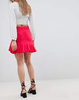 Thumbnail for your product : ASOS Design Mini Skirt With Curved Hem And Frill