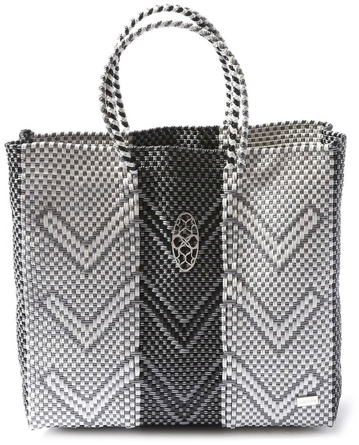 Lolas Bag Medium Gray Chevron Tote Bag - ShopStyle