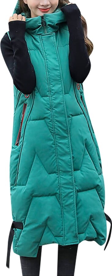 2XL YMING Womens Winter Warm Zipper Gilet Solid Color Zip Button Vest Sleeveless Quilted Jacket with Pockets Coat with Removable Hood 2XS 