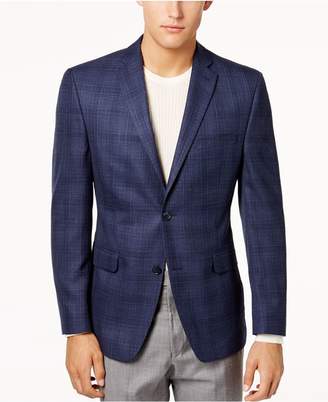 Alfani Men's Slim-Fit Blue Plaid Sport Coat, Created for Macy's