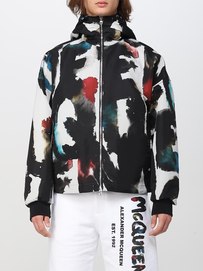 Alexander McQueen Logo Printed Zipped Bomber Jacket - ShopStyle