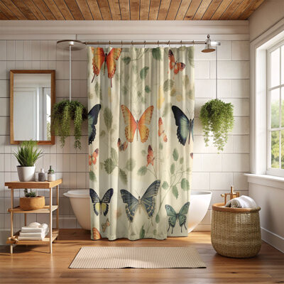 MentionedYou Floral Flight - 1 Piece Standard Shower Curtain