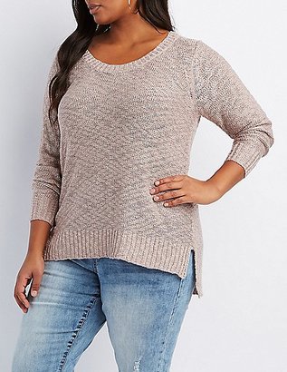 Charlotte Russe Plus Size Slub Knit Scoop Neck Sweater