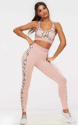 PrettyLittleThing Pink Snake Crop Top