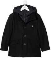 Thumbnail for your product : Herno Kids Concealed-Zip Fastening Hooded Coat