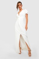 Thumbnail for your product : boohoo Bridesmaid Occasion Sequin Knot Front Maxi Dress