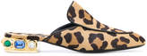 Thumbnail for your product : Casadei leopard print mules