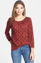 Thumbnail for your product : Lucky Brand Ikat Print Peasant Top
