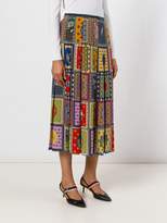 Thumbnail for your product : Gucci scarf patchwork pleated skirt