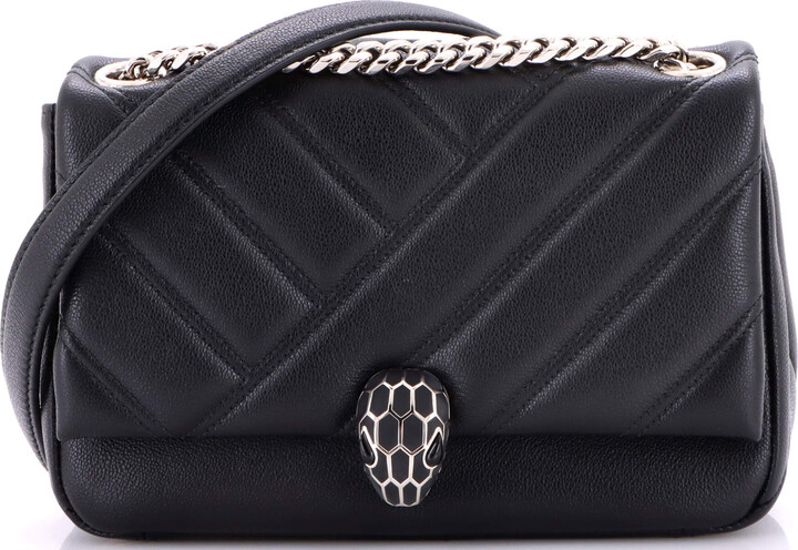 Bvlgari Serpenti Cabochon Shoulder Bag Diagonal Quilted Leather Small