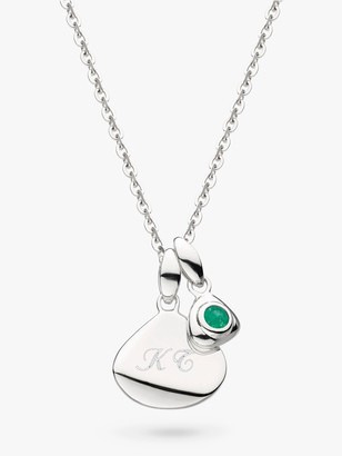 Kit Heath Personalised Sterling Silver Pebble and Tag Birthstone Pendant Necklace