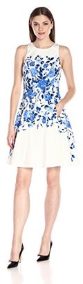 Maggy London Women's Trailing Rose Fit-and-Flare Dress