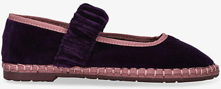 Flabelus Womens Pink Comb Mafalda Velvet Ballet Flats Eur 39 / 6 Uk Women