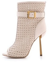 Thumbnail for your product : Sergio Rossi Talia Woven Leather Booties