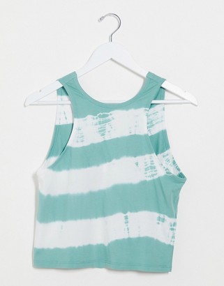 ASOS DESIGN Petite sleeveless top in bleach tie dye with knot back