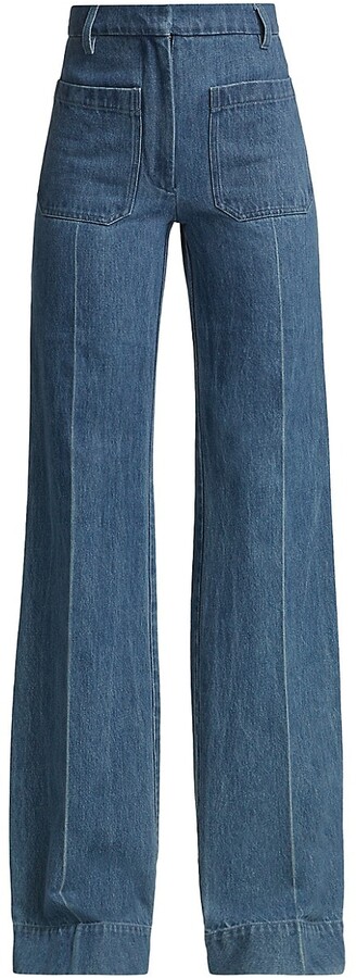 Victoria Beckham High-Waisted Patch Pocket Jeans - ShopStyle