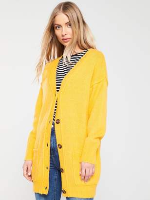 Very Slouch Button Seam Cardigan - Yellow