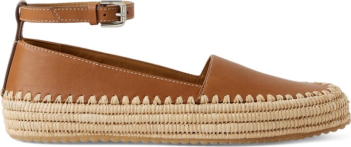 Ralph Lauren Collection Calf Leather Barlowe Wedge Espadrilles 110