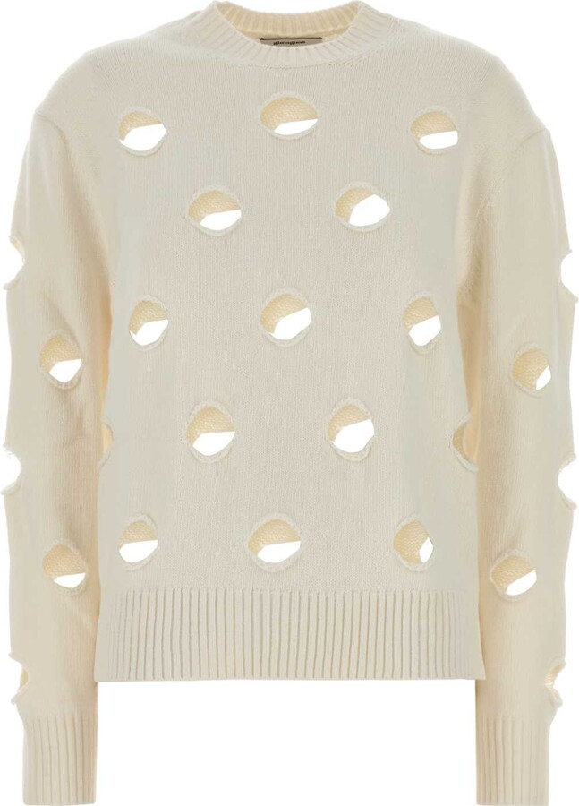 Gimaguas Ivory Wool Blend Dots Sweater