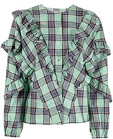 Thumbnail for your product : Roseanna Checked Ruffle-Trim Blouse