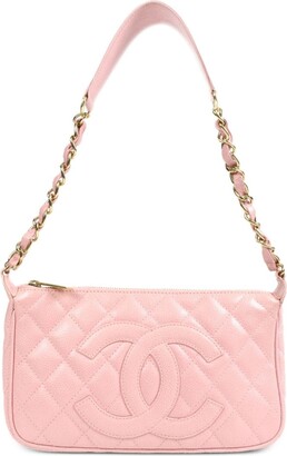 CHANEL Caviar Quilted Timeless CC Shoulder Bag White 745272