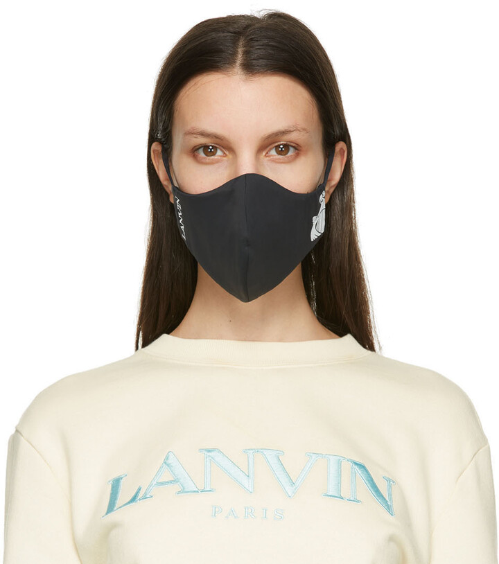 Lanvin Two-Pack Black & Navy Logo Face Masks - ShopStyle
