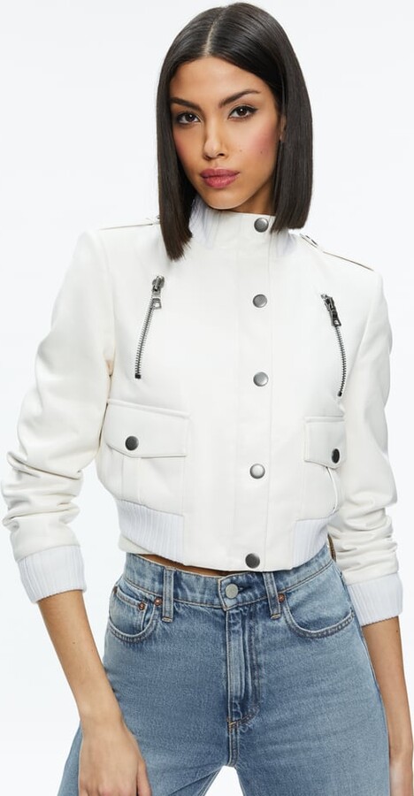 Alice + Olivia Ria Vegan Leather Moto Jacket - ShopStyle